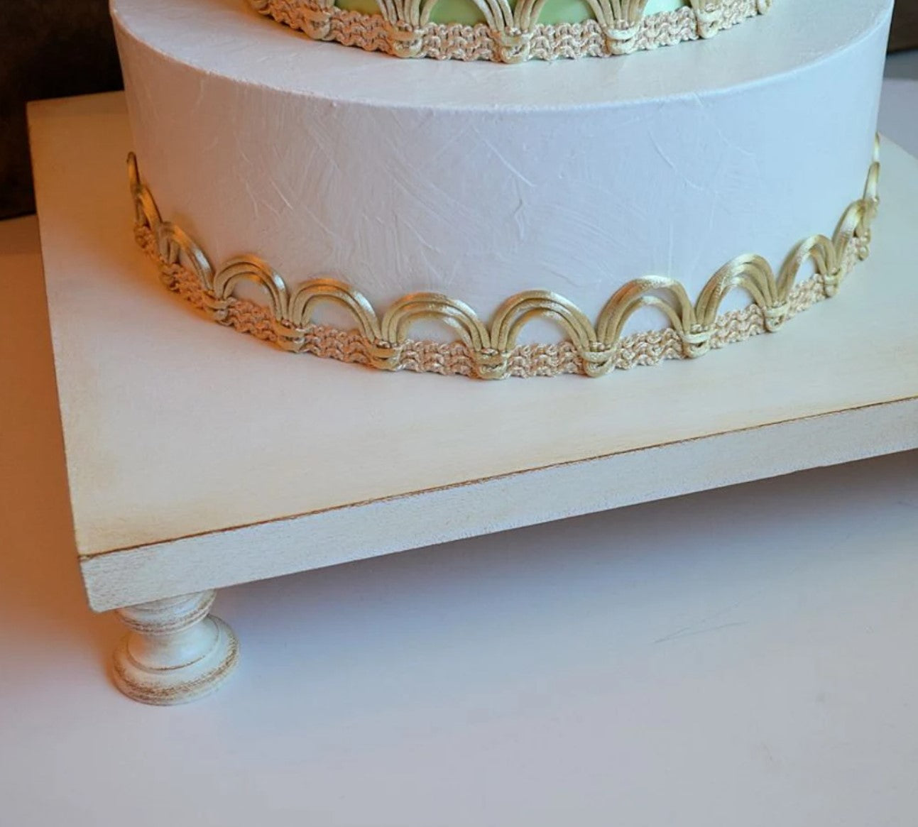 Wedding cake stand / cake pedestal / cupcake stand/ dessert table decor / white rustic cake stand / wedding cakes / 12" square cake display