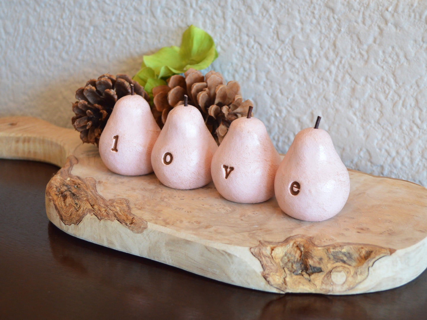 Vintage pink love pears / FREE SHIPPING