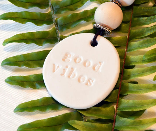 Car charm / Essential oil diffuser for your ride / Rear view mirror decor / ~~~~ good vibes ~~~~