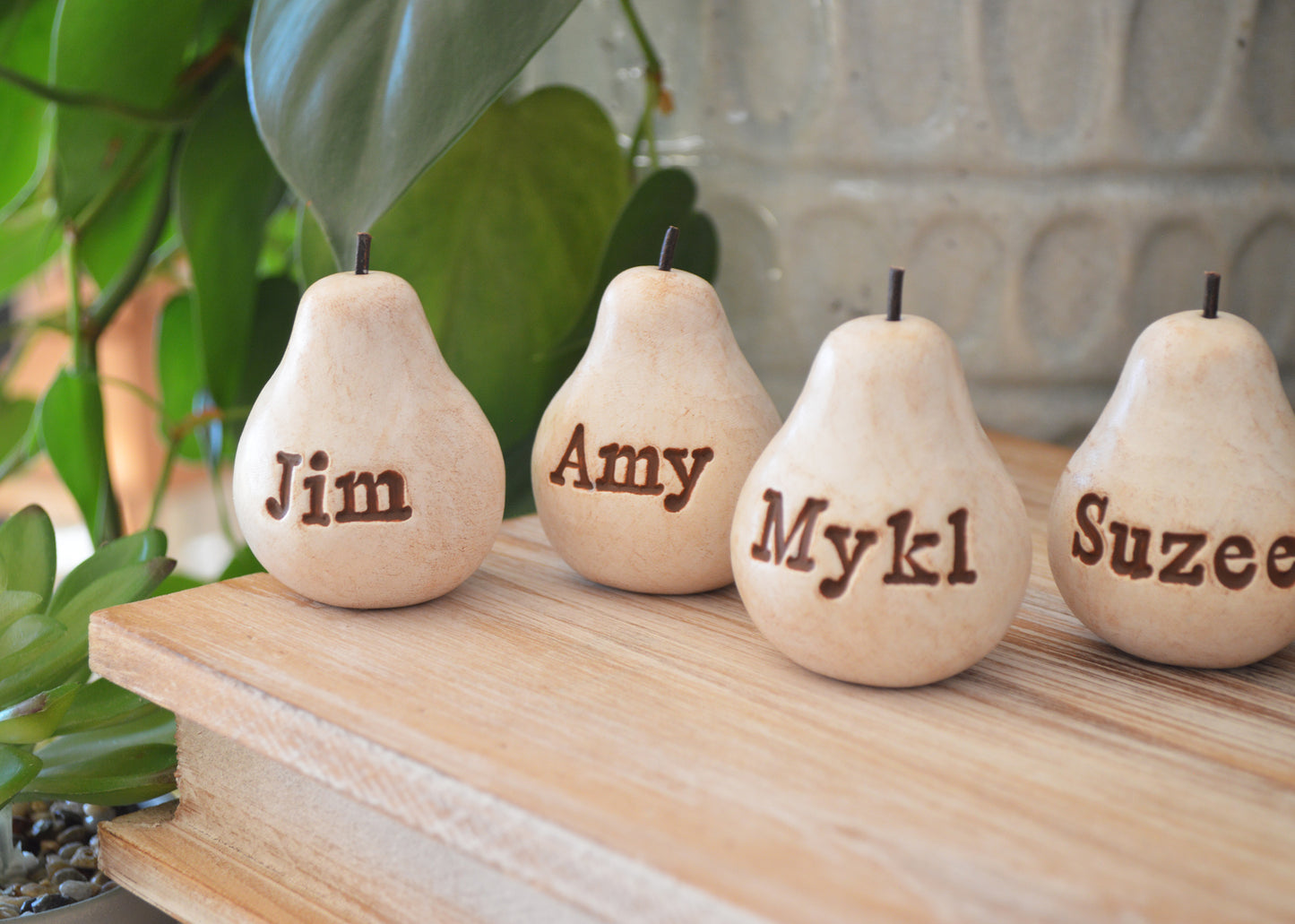 Custom words vintage white pears / Any words you want / Bespoke text gift / FREE SHIPPING